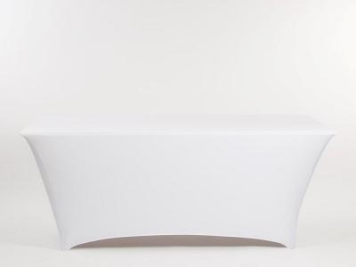 Stôl bufetový skladací 180 x 74 cm / v. 76 cm +  návlek stretch biely